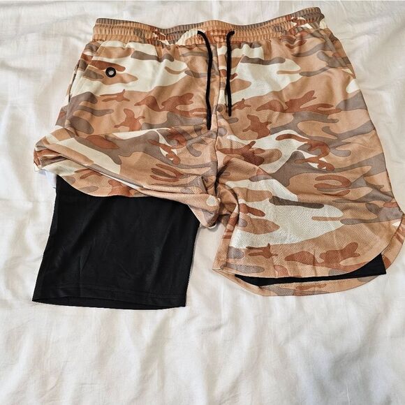 Flyevea Athletic Shorts Mens Camo - Picture 2 of 4